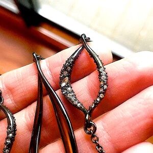 NEW Alexis Bittar Gunmetal and Crystal Necklace-Rare